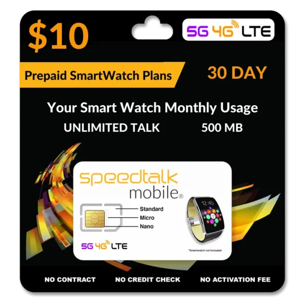 $10 A Month Prepaid Smart Watch SIM Card