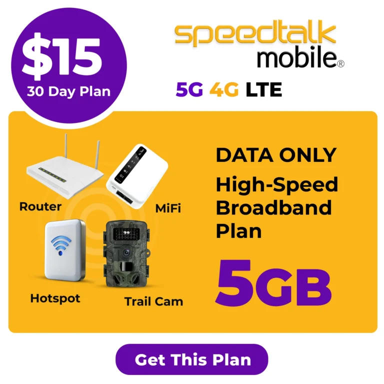 Speedtalk Mobile Mifi Data Only High-Speed Broadband Plan $15 a Month 5 GB Data