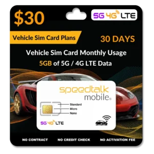 $30 Vehicle SIM Card - 5GB Data Only
