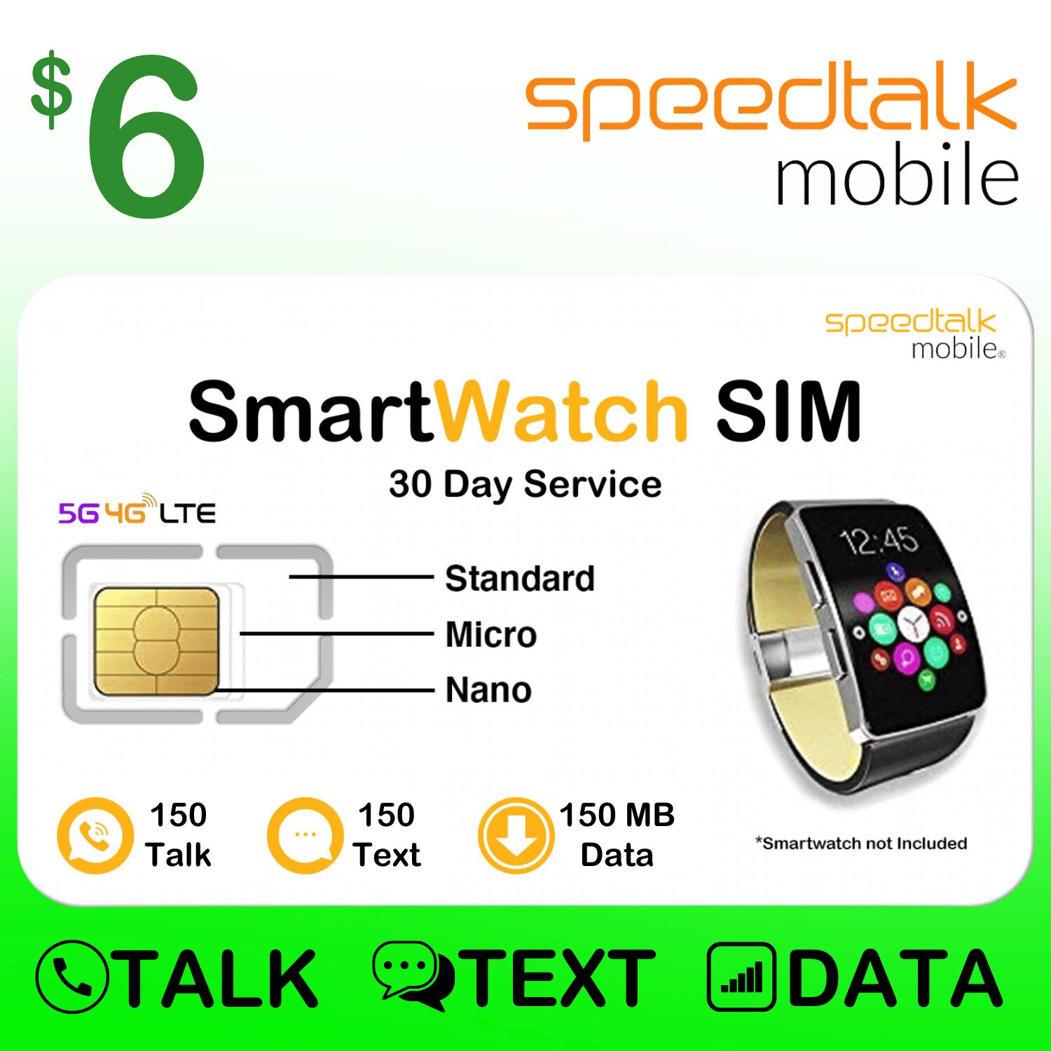 Smart Watch Sim Card Plans SpeedTalk Mobile Wireless