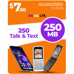 Speedtalk mobile 7 50 dollar 250mb 250 minutes text plan