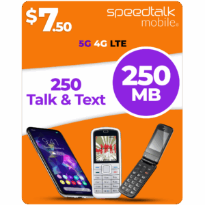 Speedtalk mobile 7 50 dollar 250mb 250 minutes text plan