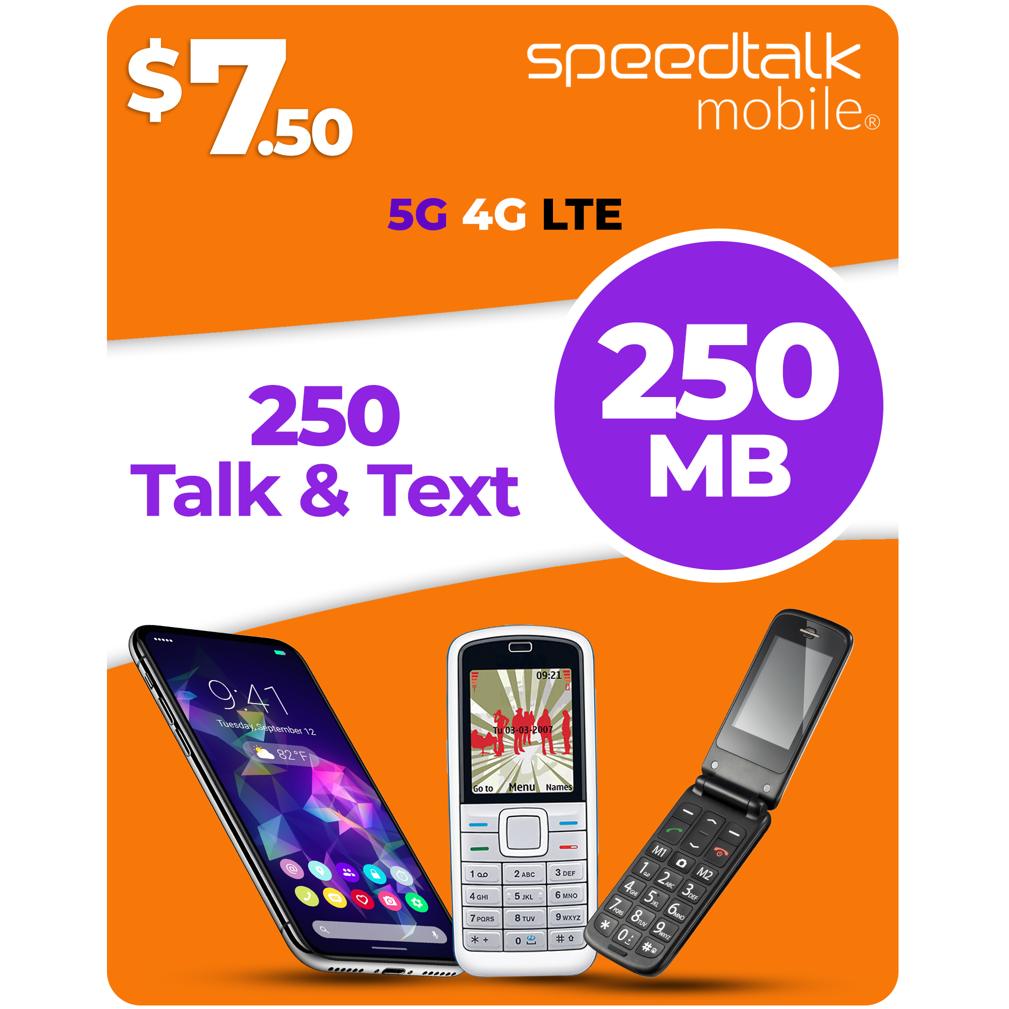 Speedtalk mobile 7 50 dollar 250mb 250 minutes text plan
