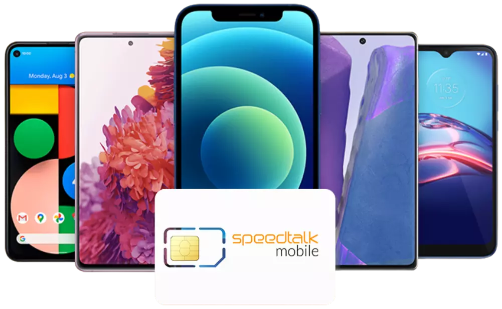 A collection of wireless mobile phone devices with Bring Your Own Device Plans for SpeedTalkMobile wireless service phone plans
