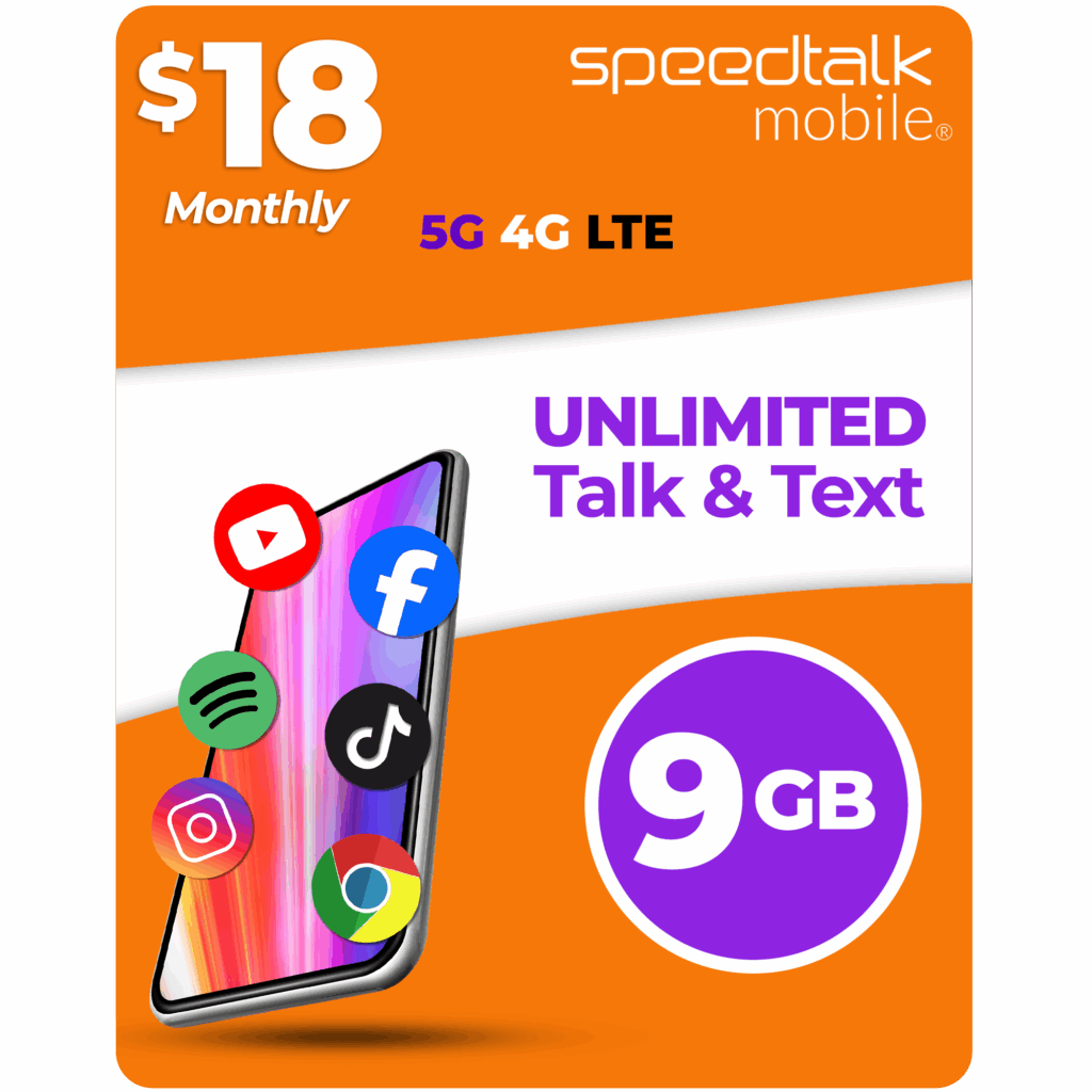 $18 A Month Unlimited Talk, Text & Data Phone Plan With 9GB SIM Card