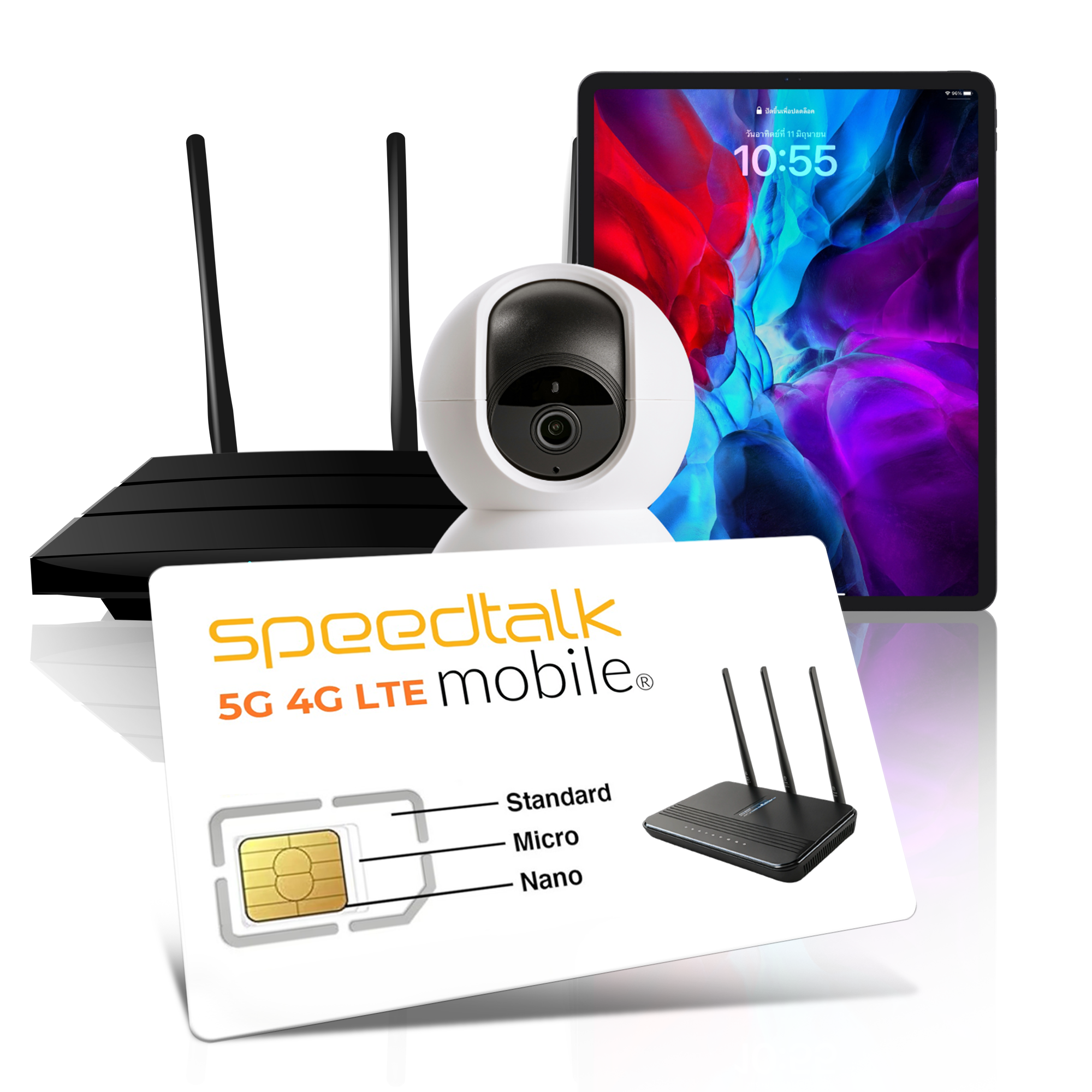 SpeedTalk Mobile IoT device plans with SIM card for routers, MiFi hotspots, and wireless security cameras