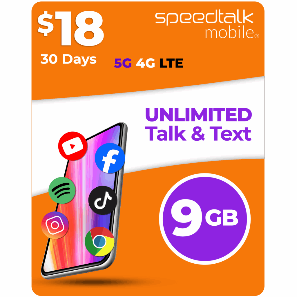 $18 A Month Unlimited Talk, Text & Data Phone Plan With 9GB SIM Card