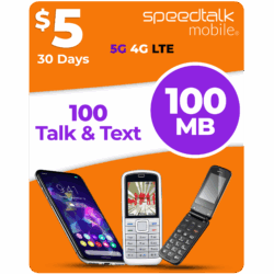 Speedtalk mobile 5 dollar 100mb 100 minutes text plan