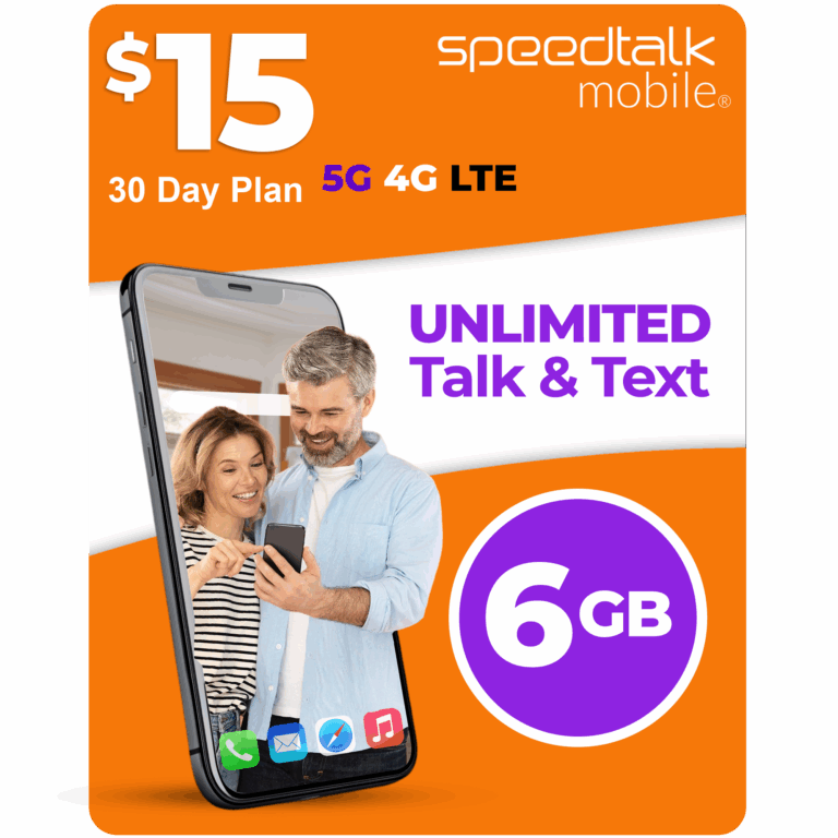 speedtalk mobile 15 dollar 6gb unlimited talk text plan