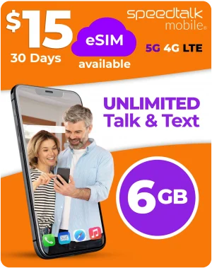$15 wireless plan including 6GB high speed data plus unlimited nationwide talk and text, budget friendly prepaid mobile service ideal for iPhone and Android devices.