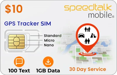 $10 a Month GPS Tracker Plan with 100 text and 1GB Data
