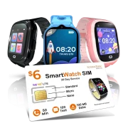 Lowest cost smartwatch SIM card plan with affordable data for kids and wearable devices using standalone cellular service