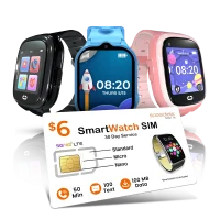 Lowest cost smartwatch SIM card plan with affordable data for kids and wearable devices using standalone cellular service