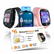 Lowest cost smartwatch SIM card plan with affordable data for kids and wearable devices using standalone cellular service