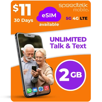SpeedTalk Mobile $11 eSIM plan with unlimited talk and text and 2GB data for 30 days on 5G 4G LTE